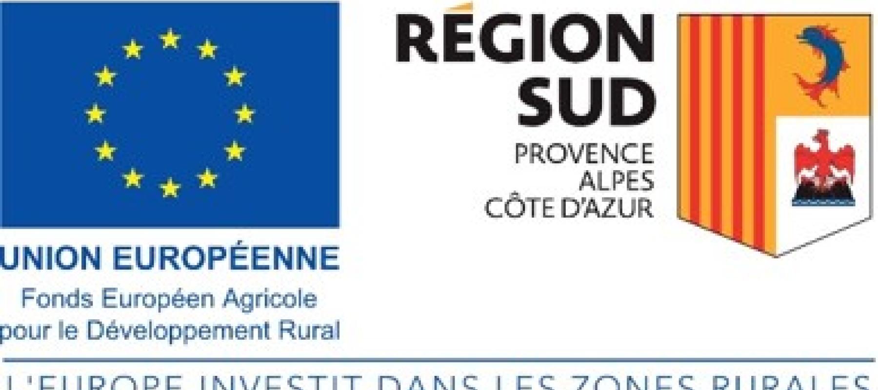 Logo du Programme FEADER (Fonds Européen Agricole pour le Développement Rural) et de la Région Sud